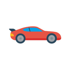 Obraz premium Modern red sports car on black background illustration