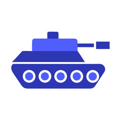 Blue Tank Icon on Black Background Illustration