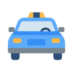 Cartoon Blue Car Illustration Isolated on Black Background