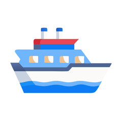 Obraz premium Cruise ship vector icon illustration on a black background