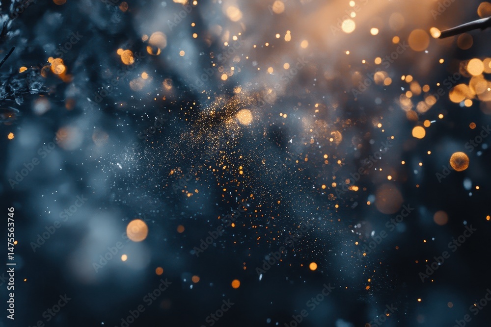 Fototapete dreamy abstract illumination with bokeh lights creating a magical atmosphere in a dark environment, 