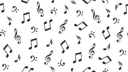 Music seamless pattern. Music note icons. Sound background