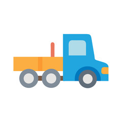 Naklejka premium Simple Vector Graphic Blue Truck With Yellow Bed