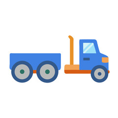 Naklejka premium Blue Tow Truck Flat Vector Graphic Illustration