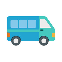 Illustration of a stylish blue travel van vector image