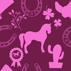 Christmas animals seamless horse pattern for wrapping paper and fabrics