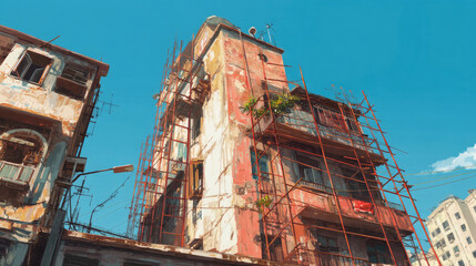 Old building with weathered facade