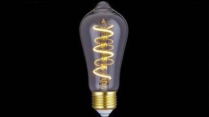 Vintage Edison Bulb with Glowing Filament and Warm LED Lighting