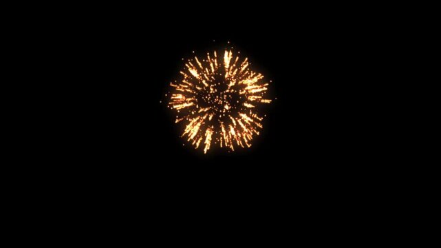 Bright orange and red fireworks bursting on a black background. Perfect for celebrations, events, holidays, and adding explosive energy to your video projects