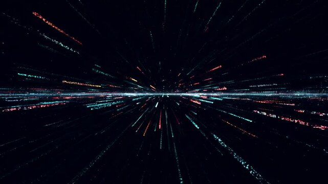 Digital data speed lines digital art in dark space for technology and internet concept with copy space