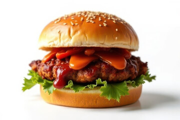 Delicious BBQ Jackfruit Sandwich Rustic Corner White Background Clean Food Photography Overcast Natural Light High Resolution