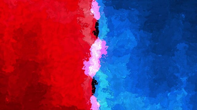 Pure blue and red Ocean water waves colling with each other with light reflections at Slow motion, Powerful storm on the sea animation for screensavers, wallpapers and custom intro videos