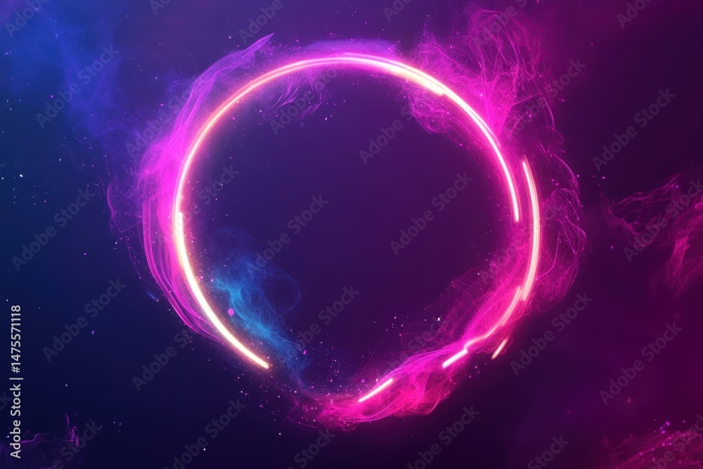 Aufkleber Abstract laser neon frame with quote speech bubble design in motion for dynamic visual presentations, Quote speech bubble abstract laser neon frame motion background