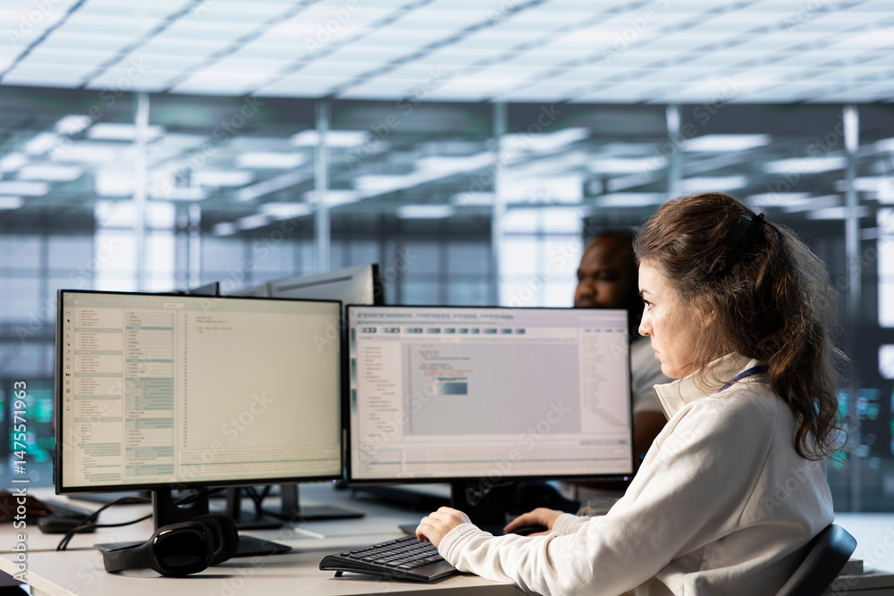 Poster admins doing yearly checkup to prolong data center electronics life span and avoid downtime. compute