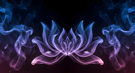 Obraz premium Ethereal Bloom Mystical Smoke Creating Floral Pattern Artistic Display