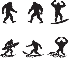 Obraz premium Bigfoot Silhouette SVG – Sasquatch Clipart for Cricut & DIY CraftsSasquatch SVG File – Cryptid Bigfoot Decal for Shirts, Stickers & MugsYeti Bigfoot Vector – Printable Forest Creature for Outdoor 