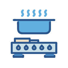 Cooking Pot on Stove Icon Illustration, Food Preparation