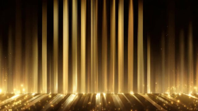 gold luxurious elegance stage show with spotlight in dark backdrop background