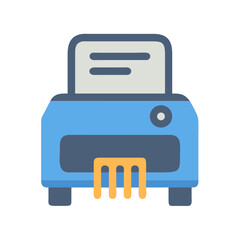 Blue Office Printer Vector Illustration on Black Background