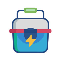 Portable Power Station Cartoon Icon Battery Energy Symbol