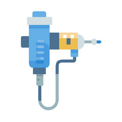 Illustration of a pixelated blue syringe, medical equipment