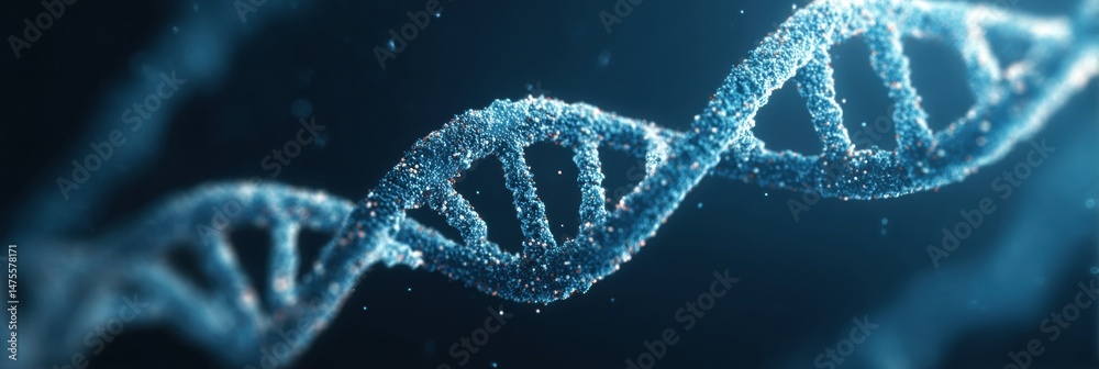 Aufkleber abstract dna helix floating in a clean blue space representing genetic information and biological st