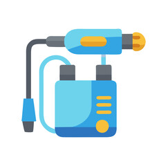 Blue and Yellow Cartoon Vaporizer Isolated on Black