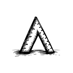 Obraz premium Geometric instrument illustration in black and white showing precision engineering