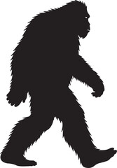Fototapeta premium bigfoot, sasquatch, bigfoot silhouette, sasquatch silhouette, cryptid, mysterious creature, forest legend, mythical creature, wilderness, cryptozoology, bigfoot clipart, bigfoot vector, bigfoot svg, c