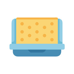 Lunchbox illustration with sandwich inside, flat vector design