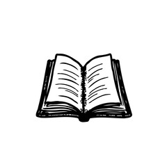 Open book illustration displaying knowledge and learning concept symbol
