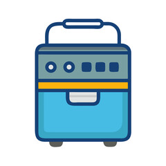 Blue Portable Power Station Vector Illustration on Black