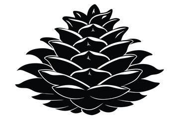 A bold silhouette of a pinecone showcases intricate layers and textured details beautifully