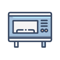 Blue microwave oven vector illustration for cooking purposes