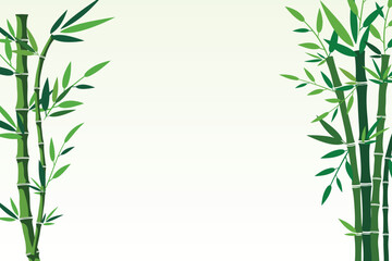 Bamboo stalks and leafy branches background. Bamboo illustration design, ideal for eco, nature, or botanical designs and background layouts