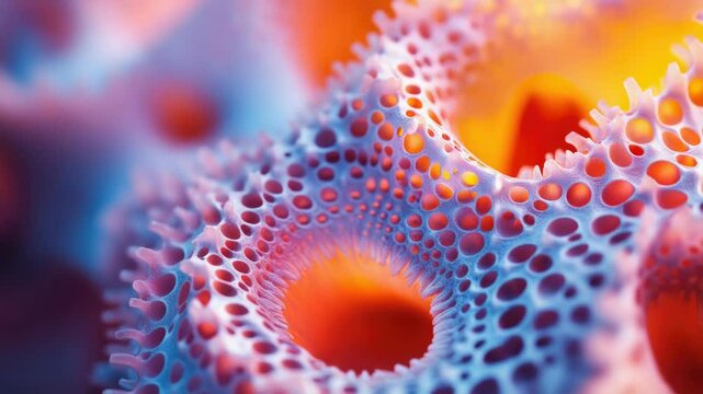 A detailed image of a starfish's outer shell, featuring intricate details and patterns