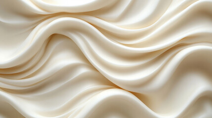 Naklejka premium Abstract swirls of creamy gold and white, resembling whipped cream texture, create a soft, elegant design. The smooth, flowing patterns evoke a sense of luxury and indulgence, with a blend of rich, cr