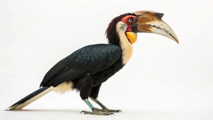 Obraz premium plain pouched hornbill isolated on white background