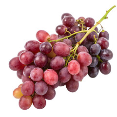 Fototapeta premium Juicy Bunch of Red Grapes on Transparent Background