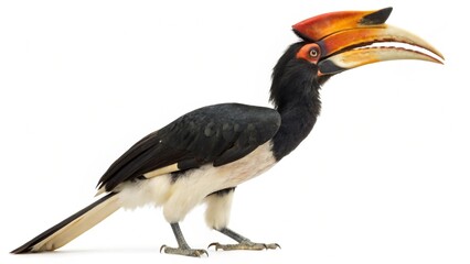 rhinoceros hornbill isolated on white background