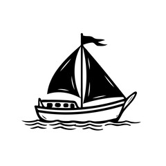 Elegant sailboat illustration embodying freedom and nautical charm on the waves