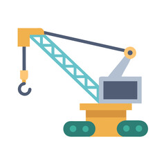 Vector Graphic of Construction Crane on Black Background