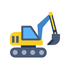 Cartoon Excavator: Icon of Construction and Heavy Equipment