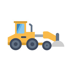 Yellow Grader Machine Illustration for Construction Themes