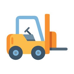 Forklift Truck Vector Illustration on Black Background