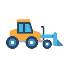 Naklejka premium Isolated yellow and blue scraper construction machine illustration