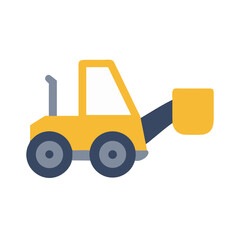 Cartoon Loader Illustration: Construction Equipment on Black Background