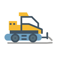 Fototapeta premium Cartoon Railway Inspection Vehicle on Tracks, Vector Image