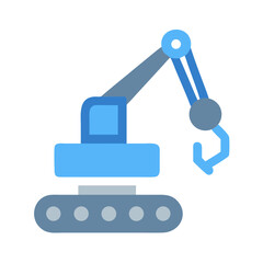 Obraz premium Blue Industrial Crane Icon Vector Illustration Design
