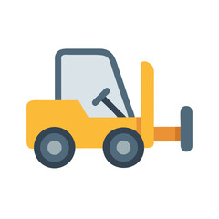 Stylized Yellow Forklift Truck Illustration on Black Background